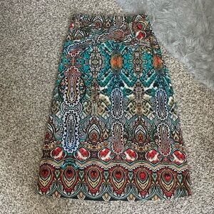 Beige by eci Vibrant Patterned Boho Maxi Skirt